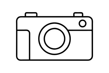 Simple Rectangular Minimalist Camera Icon Vector Art for Clean Aesthetic
