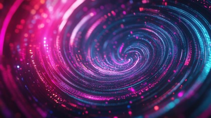 A lively abstract depiction of digital data featuring radiant lines and colorful circles, ideal for technology and innovation concepts