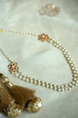 Product photography for Indian ethnic pearl necklace 