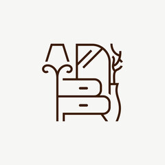 Minimalist Modern Furniture Logo Vector Illustration