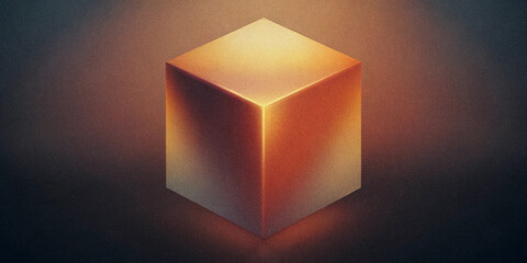 3d golden cube