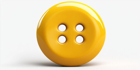 Fototapeta premium A yellow button isolated on white background