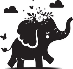 elephant silhouette vector