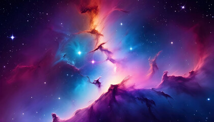 Obraz premium A phone wallpaper featuring a distant galaxy with vibrant colors and swirling stars, perfect for astronomy lovers and anyone who appreciates the beauty of the cosmos.
