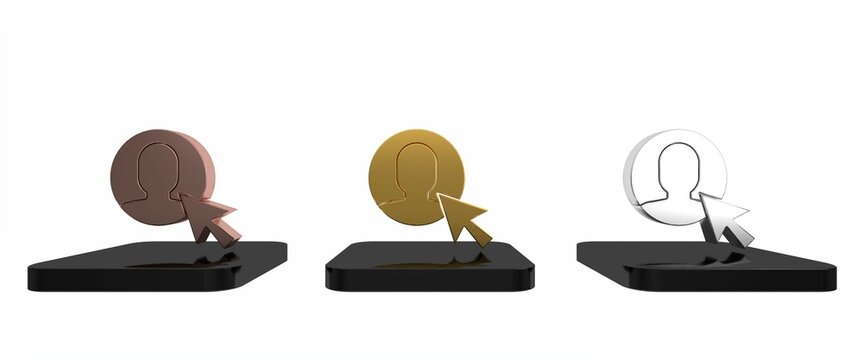Colorful User of man in business suit icon isolated on white background. Business avatar symbol - user profile icon. Male user sign. Minimalism concept. 3D render illustration