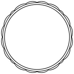 round pastel frame outline coloring book page line art drawing