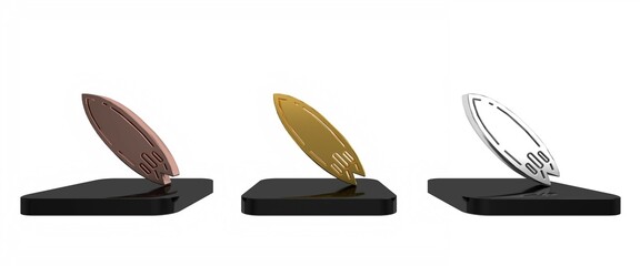 Colorful Surfboard icon isolated on white background. Surfing board. Extreme sport. Sport equipment. Minimalism concept. 3D render illustration