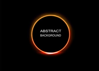 Neon gradient frames, set of glowing round futuristic design elements. Bright geometric shapes, modern sign collection. Bright circle. Light effect of curved line