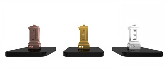 Colorful Blender icon isolated on white background. Kitchen electric stationary blender with bowl. Cooking smoothies, cocktail or juice. Minimalism concept. 3D render illustration