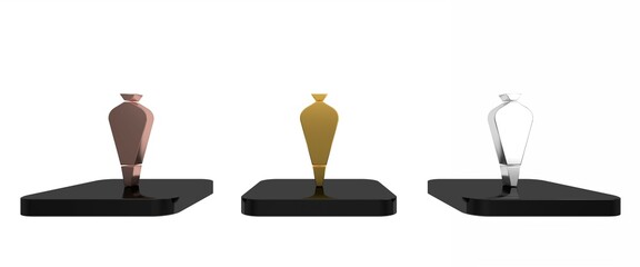 Colorful Pastry bag for decorate cakes with cream icon isolated on white background. Kitchenware and utensils. Minimalism concept. 3D render illustration