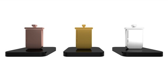 Colorful Cooking pot icon isolated on white background. Boil or stew food symbol. Minimalism concept. 3D render illustration