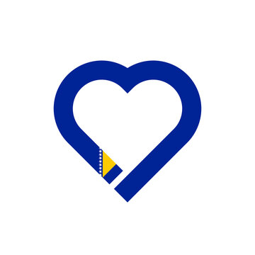 recommend clip art: heart shape ribbon icon of bosnia and herzegovina flag. vector illustration isolated on white background