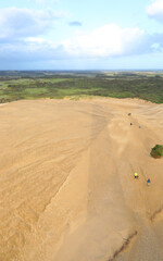 view of jutland peninsula in denmark from the abandoned lighthouse and you can also see its shadow on the sand