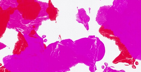 Pink paint texture grunge design art color splash abstract background on white paper water color