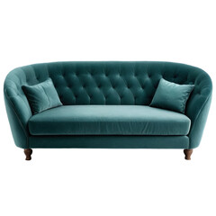 Green colored Modern sofa Furniture set for interior design png transparent on white background