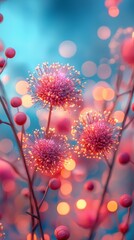 Soft Pink Flowers Glowing with Warm Bokeh Lights in a Dreamy Landscape, Perfect for Whimsical and Floral Phone Screensavers