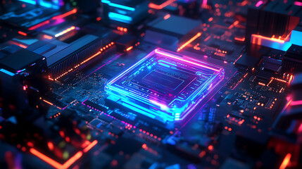 Obraz premium Futuristic Transparent Process with Dynamic Layers and Vivid Energy