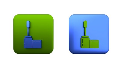 Obraz premium Colorful Mascara brush icon isolated on white background. Square button. 3D render illustration