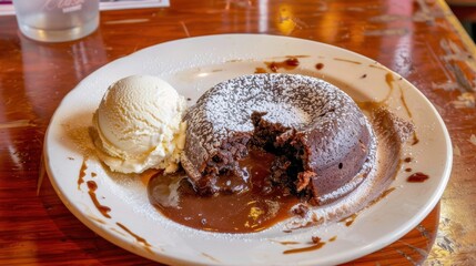 Decadent Chocolate Lava Cake with Ice Cream