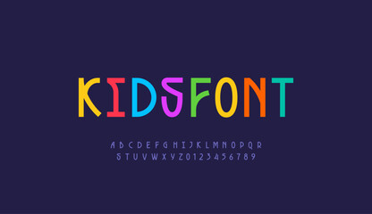 Modern font thin alphabet made nouveau style, uppercase trendy letters from A to Z and numbers from 0 to 9, vector illustration 10EPS