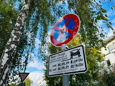 Parkverbot wegen Umzug