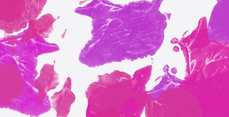 Pink paint texture grunge design art color splash abstract background on white paper water color