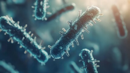 Fototapeta premium Microscopic View of Detailed Bacterial Structure