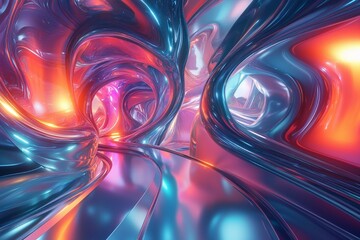 Vibrant Neon Tunnels: A Futuristic Flow of Light and Color