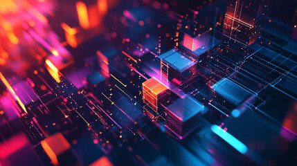 Fototapeta premium Ultra futurist tech abstract background. Generative AI 