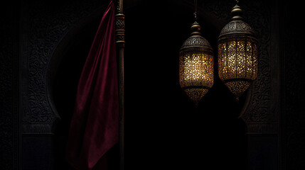 Ramadan Kareem, Eid ul Fitr, Eid ul Adha, Muharram, Majlis, Matam, Islamic Religious Concept Background, Generative Ai