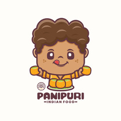 panipuri cartoon mascot logo template design