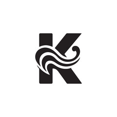 stylish and creative letter K silhouette icon