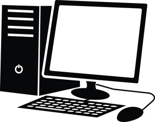 Fototapeta premium MINIMALIST PC WORKSTATION VECTOR ICON FOR IT AND TECHNOLOGY BRANDING (EPS VECTOR ARTWORK)