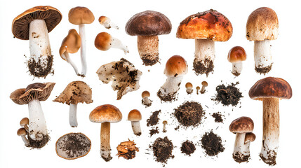 Collection of Fresh Porcini Mushrooms 