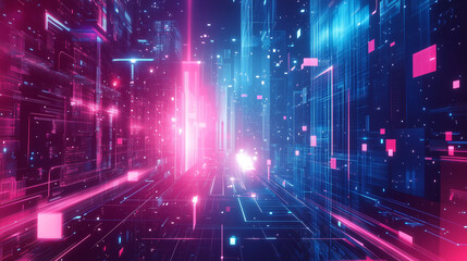 Obraz premium Ultra futurist tech abstract background. Generative AI 