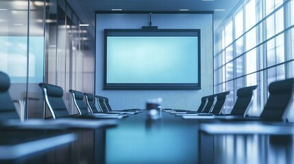 Fototapeta premium Modern Corporate Meeting Room in Sleek Office Space