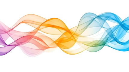 A colorful wave pattern featuring smooth, flowing lines in shades of pink, orange, green, and blue, creating a dynamic and modern design.