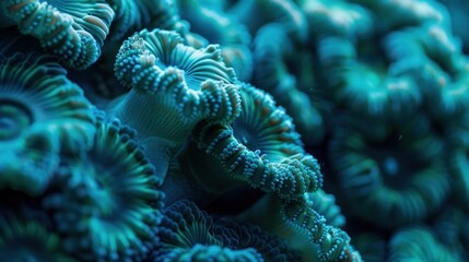 Obraz premium Close-up of Blue Coral in a Vibrant Marine Ecosystem