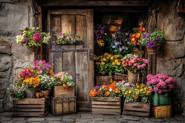 Fototapeta premium entrance flower shop