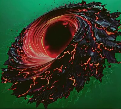 A black hole with red lightning thunder green screen animation