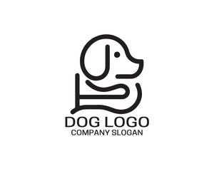Obraz premium Dog logo design vector illustration. Black and white dog logo template