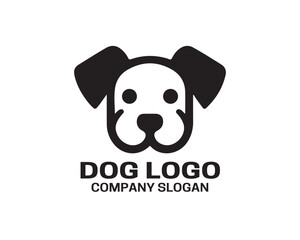 Dog logo design vector illustration. Black and white dog logo template