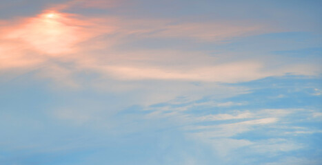 Bright clouds in the evening sky