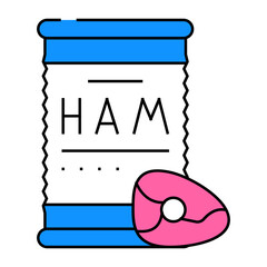 ham canned food line icon vector. ham canned food sign. isolated symbol illustration
