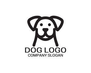 Dog logo design vector illustration. Black and white dog logo template