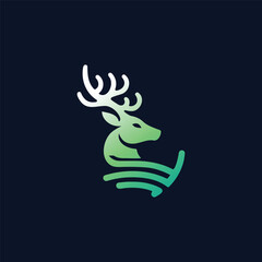 modern deer animal vector logo templates