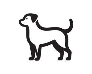 Dog logo design vector illustration. Black and white dog logo template
