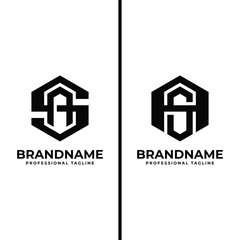 Obraz premium Letters SA and AS Hexagon Monogram Logo, suitable for business with SA or AS initials