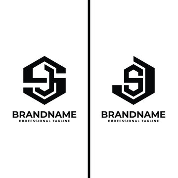 Letters SJ and JS Hexagon Monogram Logo, suitable for business with SJ or JS initials