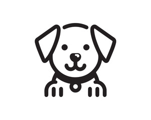 Dog logo design vector illustration. Black and white dog logo template